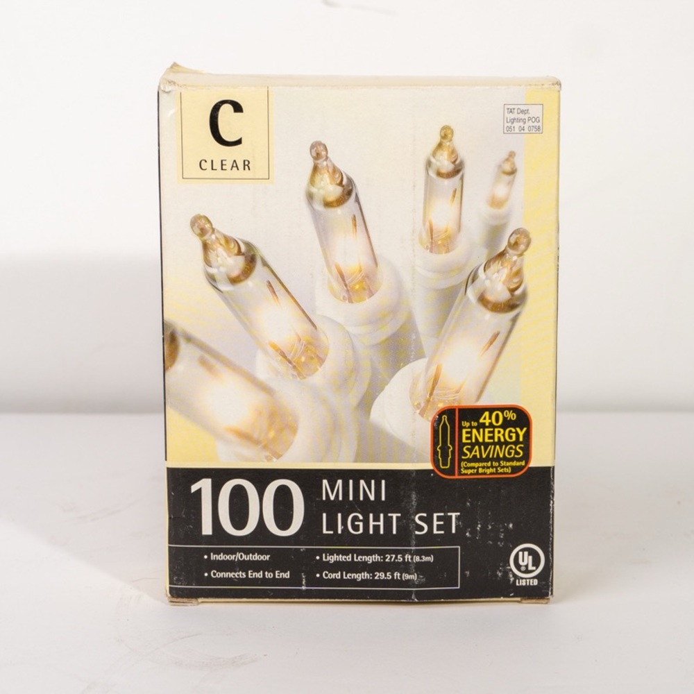 set of 100-count clear mini lights NIB